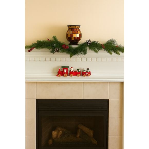 Vintage Mosaic Glass Pedestal Vase CandleHolder 8” tall Gold Amber Brown - Picture 2 of 7